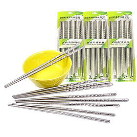 Mua Bộ 5 đôi đũa inox xoắn cao cấp