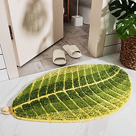 Mua Thảm Lau Chân Trang Trí Len Sợi Siêu Thấm Chiếc Lá