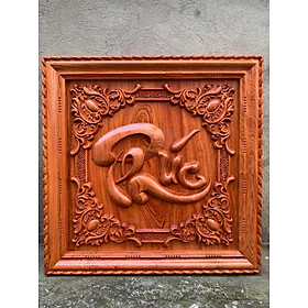 Mua Tranh chữ phúc phong thủy hút tài lộc bằng gỗ hương đá kt 61x61x4cm