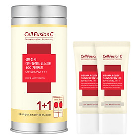 Cell Fusion C Kem Chống Nắng Dịu Nhẹ, An Toàn Cho Mọi Loại Da Derma Relief Sunscreen 100 SPF50+/PA++++ 35ml+35ml 