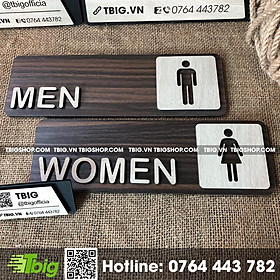 Bảng Toilet (Women - Men) hình chữ nhật 2 lớp cắt laser