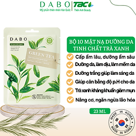 Bộ 10 Miếng Đắp Mặt Nạ Dabo Trà Xanh Cao Cấp Hàn Quốc 8809351956064 (23g / Gói)