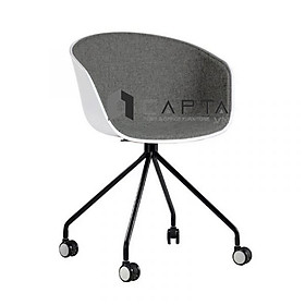 Ghế nhân viên ngồi làm việc màu xám AAC-F1 Nội thất Capta Ghế văn phòng có tựa thân trắng bọc vải 50% màu xám chân thép sơn tĩnh điện tại HCM