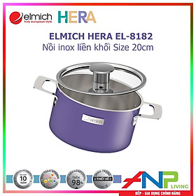 Mua Nồi inox liền khối Elmich Hera Mầu Tím (Size 16cm/EL-8180  Size 18cm/EL-8181  Size 20cm/EL-8182  Size 22cm/EL-8183  Size 26cm/EL8184) - Hàng Chính Hãng