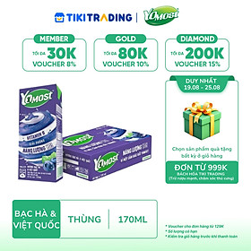 Thùng 48 Hộp Sữa Chua Lên Men Tự Nhiên Yomost Bạc Hà - Việt Quất (170ml/Hộp)
