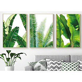Bộ tranh 3 Bức - Tranh treo tường phòng khách- Tranh 3D Hiện Đại HD 38357 /Gỗ MDF cao cấp phủ kim sa/ Chống ẩm mốc, mối mọt/Bo viền góc tròn