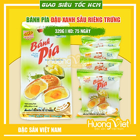 Hình ảnh Đặc Sản Sóc Trăng - Bánh Pía Đậu Xanh Sầu Riêng Trứng Muối Tân Huê Viên 320G, Bánh Pía Sóc Trăng Chính Hãng