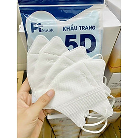 Combo 100 Cái Khẩu Trang 3 Lớp Kháng Khuẩn 5D PT MASK - Màu Trắng