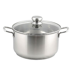 Nồi Inox 430 Bếp Từ 3 Đáy Fivestar Nắp Kính 30 cm
