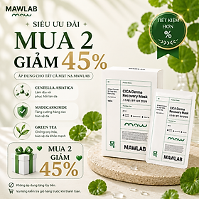 Mặt Nạ Làm Dịu Da MAWLAB CICA DERMA RECOVERY MASK - Hộp 10 Miếng