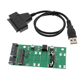 USB to mSATA Adapter, mSATA to SATA 2.5'' Adapter Card Cable, Support 50mm Mini SATA SSD