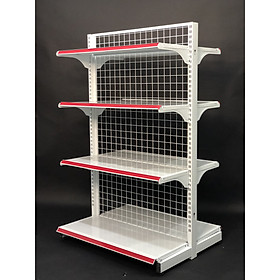 Mua Kệ siêu thị giữa nhà (2 mặt) - Dài 90 x Rộng 70 x Cao 150 x 4 tầng x 2 mặt