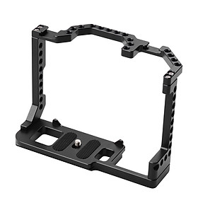 Andoer Camera Cage Aluminum Alloy with Dual Cold Shoe Mount 1/4 Inch Screw Compatible with Canon EOS 90D/80D/70D DSLR