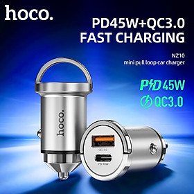 Mua Tẩu sạc nhanh ô tô 45W Hoco NZ10 với 2 cổng Type C + USB  sạc PD45W + QC3.0  có móc treo - Hàng chính hãng