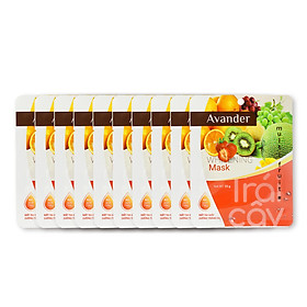 Set 10 gói Mặt nạ giấy dưỡng trắng da tinh chất Trái cây tổng hợp Avander 25gx10