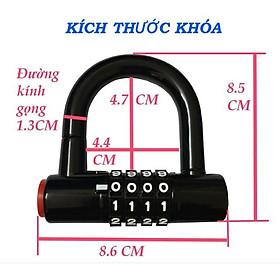 Hình ảnh Ổ Khóa Đa Năng Cho Gia Đình, Khóa Xe Máy Hình Chữ U Có Mật Mã Khóa 4 Số, Chống Trộm Chống Cắt Tuyệt Đối