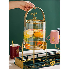 Bình Nước Thuỷ Tinh Borosilicate Hình Hươu Kèm 4 Cốc Và Giá Đỡ Mạ Vàng , Sang Trọng Tinh Tế, Decor nhà cửa