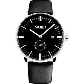 Đồng Hồ Nam Dây Da SKMEI 90KCN83 SKE9083-DDT-01 - Đen (Tặng Pin Nhật Và Móc Khóa Khôi Nguyên)