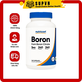 Nutricost Boron 5mg (240 Viên) - Cải Thiện Sức Khỏe Xương Khớp, Duy trì sức khỏe não bộ