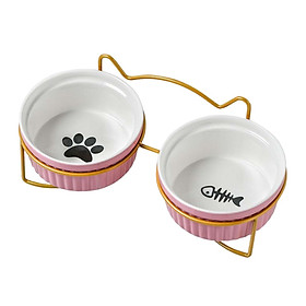 Raised Cat Food Bowl Food Container Elevated Bowls for Small Medium Dogs