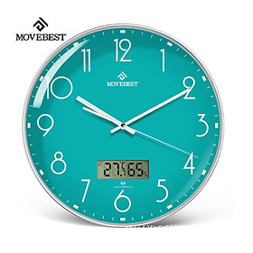 Mua Đồng hồ treo tường trang trí đẹp  đồng hồ treo tường kích thước lớn có nhiệt kế và độ ẩm hiển thị màn hình LCD