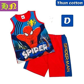 Bộ đồ bé trai hình siêu nhân nhện sát nách từ 10-42kg - thun cotton -HN.Store115