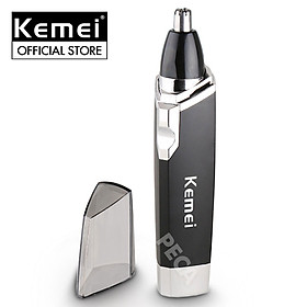 Máy tỉa lông mũi Kemei KM-6512 dùng pin AA tiện lợi động cơ quay mạnh mẽ dùng tỉa tóc mai ria mép - Hàng chính hãng