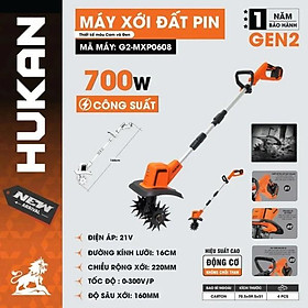 THÂN MÁY XỚI ĐẤT PIN 21V 700W BODYG2-MXP0608 HUKAN -HÀNG CHÍNH HÃNG