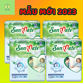 Combo 4 gói tã dán người lớn SunMate size L10 miếng (ML10 miếng mẫu cũ)