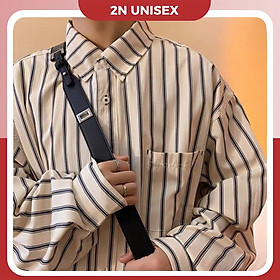 Áo sơ mi khoác ngoài form rộng - sơ mi nam nữ oversize sọc số 2 b  - 2N Unisex