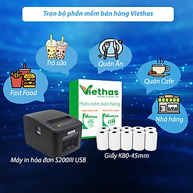 Combo Thiết bị + phần mềm bán hàng Viethas ( Nhà hàng, Khách Sạn, Coffee...) - Hàng Chính Hãng