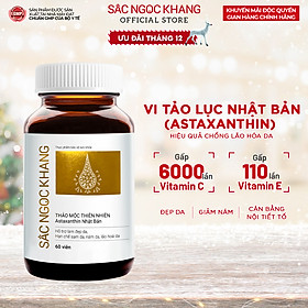 Viên uống Sắc Ngọc Khang Vi tảo lục (60 viên) giúp trẻ hóa làn da xua tan vết nám, hỗ trợ cân bằng nội tiết tố, bổ huyết, điều kinh, hỗ trợ giảm các triệu chứng tiền mãn kinh