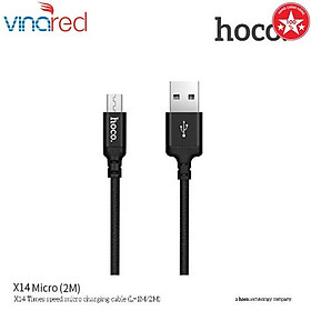 Cáp Sạc Dây Dù Hoco X14 Cổng MicroUSB Hỗ Trợ Sạc Nhanh - Hàng Chính Hãng