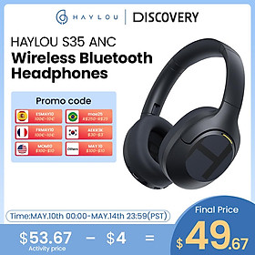 Haylou S35 ANC Wireless Bluetooth 5.2 Tai nghe 42dB Tai nghe khử tiếng ồn trên tai 40mm Trình điều khiển 60H Tai nghe thời gian chơi