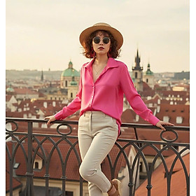 Áo Sơ Mi Tay Dài Dáng Rộng Oversize thời trang thiết kế Hity Top240