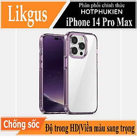 Ốp lưng trong suốt viền màu cho iPhone 14 Pro Max (6.7 inch) hiệu Likgus Simple But Unique chống sốc, chống chịu mọi va đập - hàng nhập khẩu