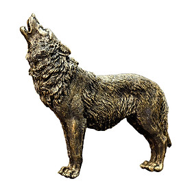 Wolf Figurine Animals Statue Artwork for Counter Decor Housewarming Gift