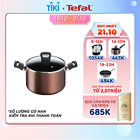 Nồi thân cao Tefal Day By Day G1436105 22Cm - Lớp phủ Titanium nonstick mang lại khả năng chống dính tuyệt vời và độ bền vượt trội - Hàng chính hãng