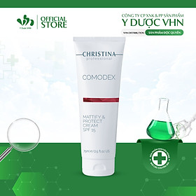 Kem Dưỡng Da Dầu Mụn Comodex Mattify & Protect Cream SPF 15 CHRISTINA Giúp Kiểm Soát Dầu Nhờn, Thu Nhỏ Lỗ Chân Lông 75ml