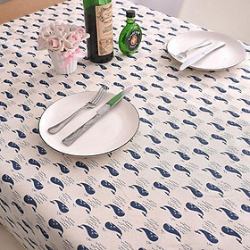 Mua Khăn trải bàn canvas cá heo xanh