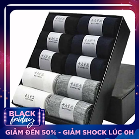 Hộp 10 Đôi Tất Cổ Cao Chống Hôi Chân Xuất Nhật Cho Nam