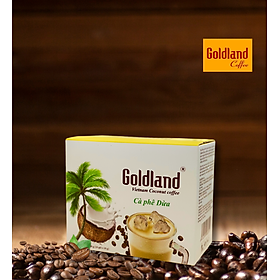 Cà phê Hòa tan Dừa Goldland Hộp 200g (10 gói x 20g)/ Cà phê Song Nguyên