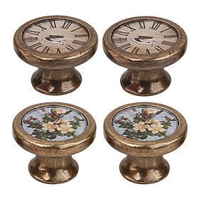 Retro Style Home Furniture Pull Knob Decorative Zinc Alloy 36mm Dia 2 Sets