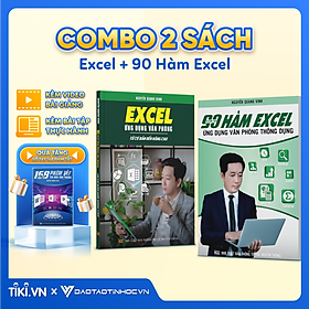 Combo 2 sách Excel và 90 Hàm Excel ĐÀO TẠO TIN HỌC Chuyên Ứng Dụng Văn Phòng Tặng Kèm Video Khóa Học