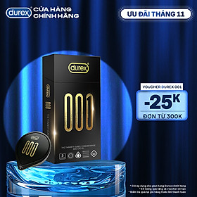 Bao cao su Durex 001 Siêu Mỏng, Hộp 3 Bao Mới Ra Mắt