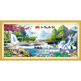Mua Tranh thêu chữ thập sơn thủy hữu tình