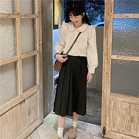 Áo babydoll cổ sen dài tay - Áo sơ mi kiểu công sở thanh lịch 2022