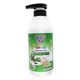 Tắm gội Thảo mộc Baby chiết xuất Trầu Không và Tràm Trà 500ml BuB&MuM công dụng diệt khuẩn, làm sạch, ngăn ngừa rôm sảy, mụn nhọt và giữ da luôn mềm mại, thơm mát hàng công ty chính hãng, xuất xứ Việt Nam - xanh