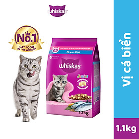 Thức ăn mèo con Whiskas vị cá biển & sữa 1.1kg