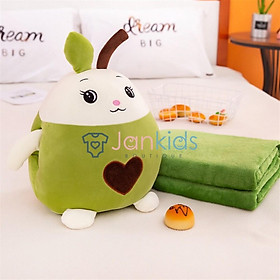 SET GỐI CHĂN VĂN PHÒNG 2IN1 HÌNH THÚ HOA QUẢ KUTE